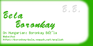 bela boronkay business card